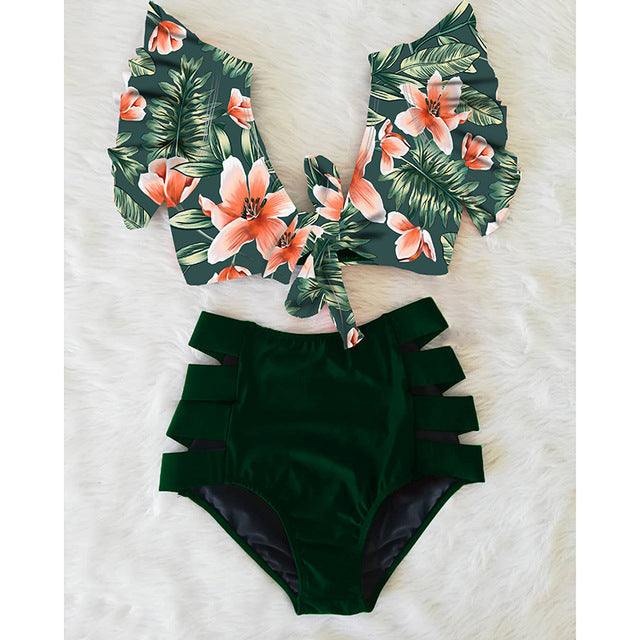 High Waist Red Bikini Set for Women