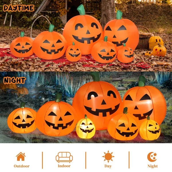 LED String Lights 7pcs Pumpkin Inflatable Halloween Decoration