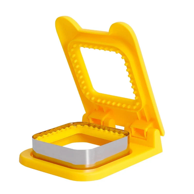 Sandwich Cutter and Sealer Flip Sandwich Cutting Tool for Kids Lunch Stainless Steel Blade Circular Sandwich Bread Toast Mold