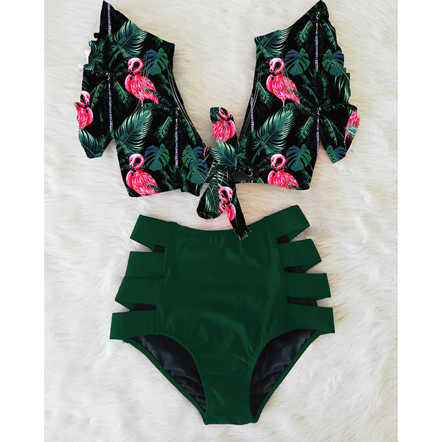 High Waist Red Bikini Set for Women