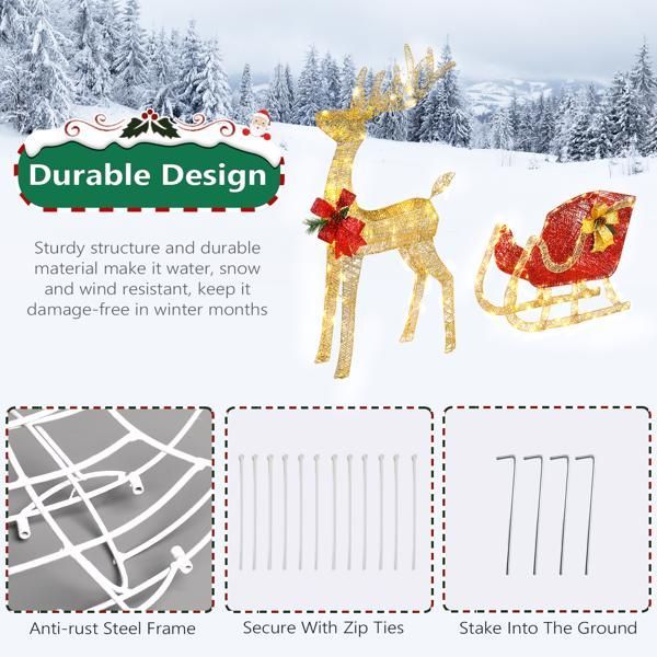 Courtyard Elk Christmas Decoration 74x20x120cm 3000V 360W
