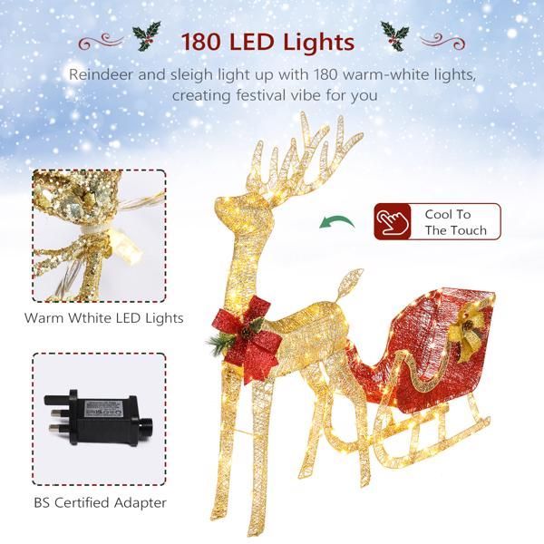 Courtyard Elk Christmas Decoration 74x20x120cm 3000V 360W