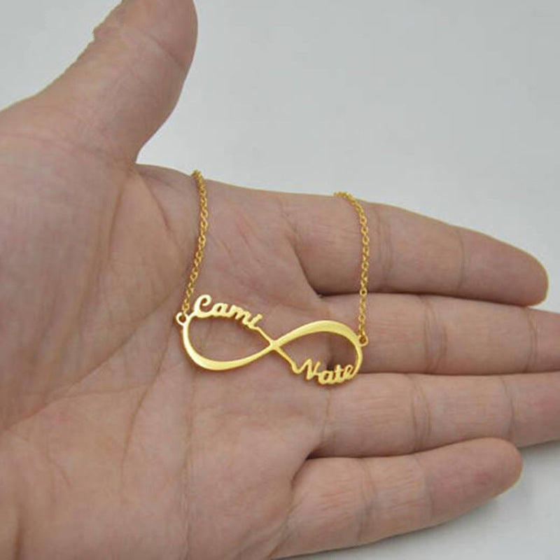 Custom Stainless Steel Inlay Letter Necklace