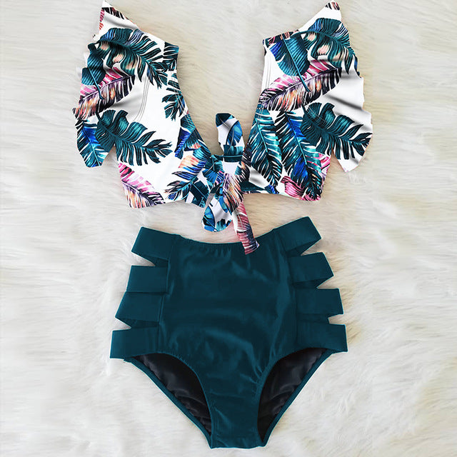 High Waist Red Bikini Set for Women