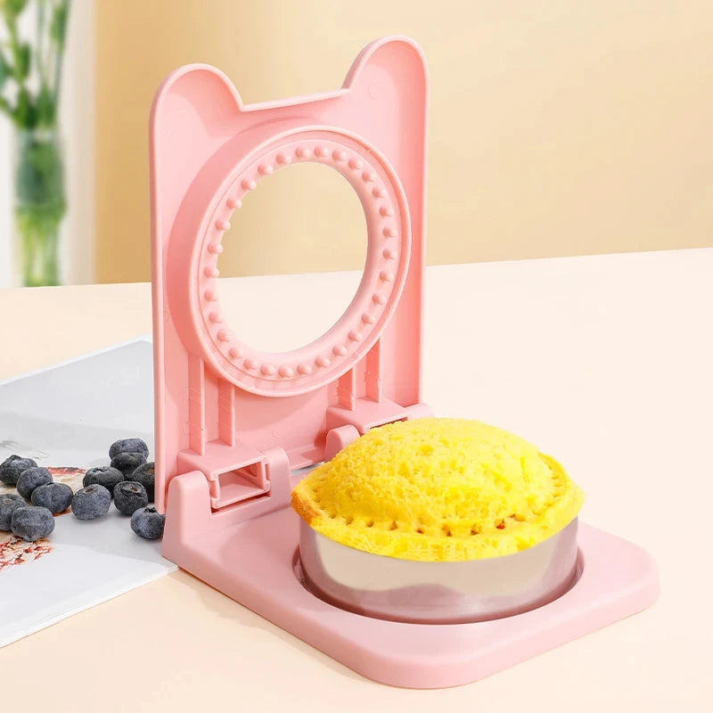 Sandwich Cutter and Sealer Flip Sandwich Cutting Tool for Kids Lunch Stainless Steel Blade Circular Sandwich Bread Toast Mold