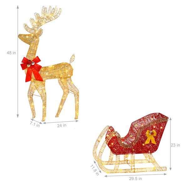Courtyard Elk Christmas Decoration 74x20x120cm 3000V 360W