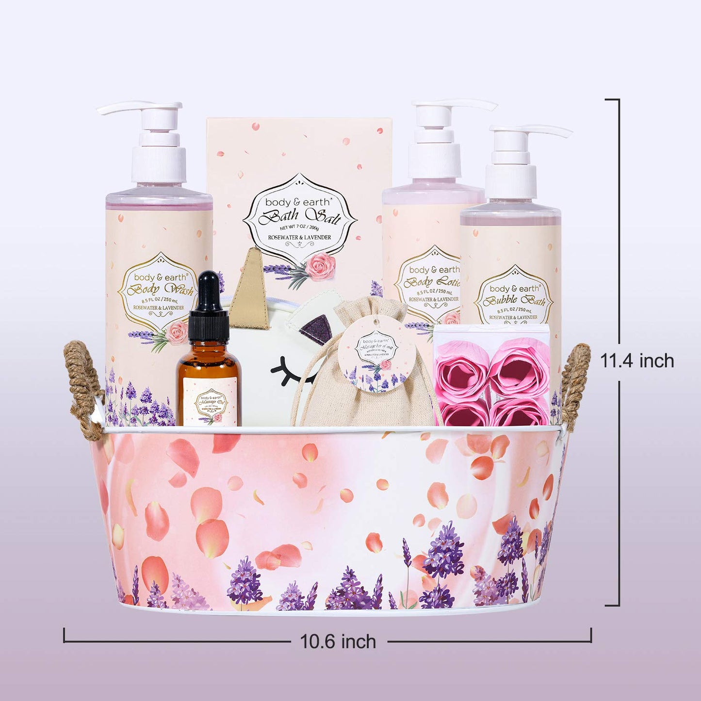 Body &amp;  Earth   Rosewater &amp; Lavender 10 Pieces Gift Set