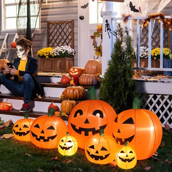 LED String Lights 7pcs Pumpkin Inflatable Halloween Decoration