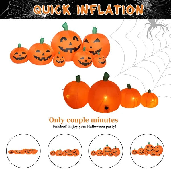 LED String Lights 7pcs Pumpkin Inflatable Halloween Decoration