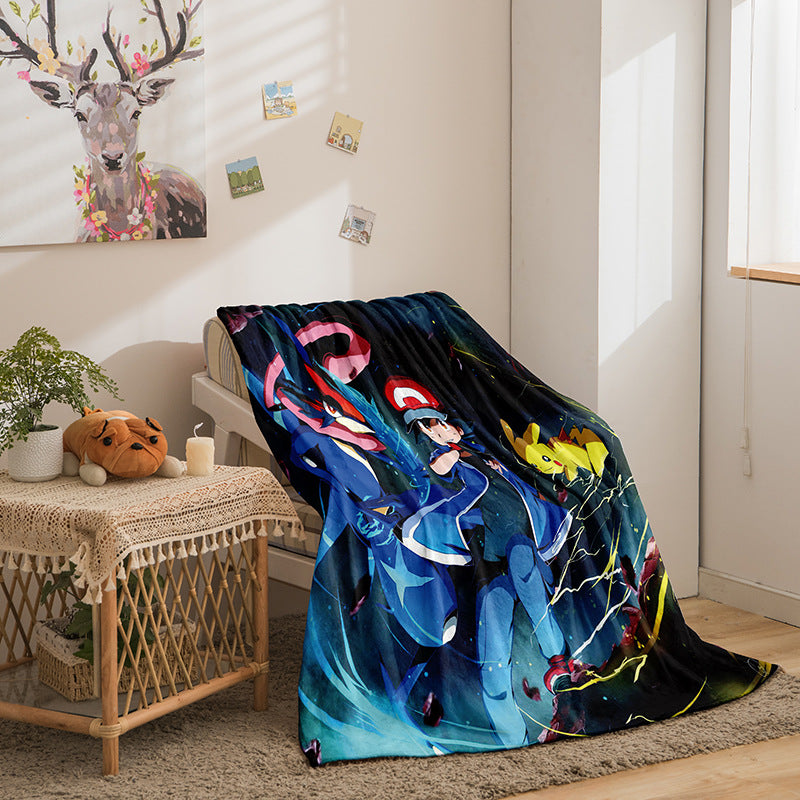 Pikachu Double-Sided Fleece Blanket with Digital Print