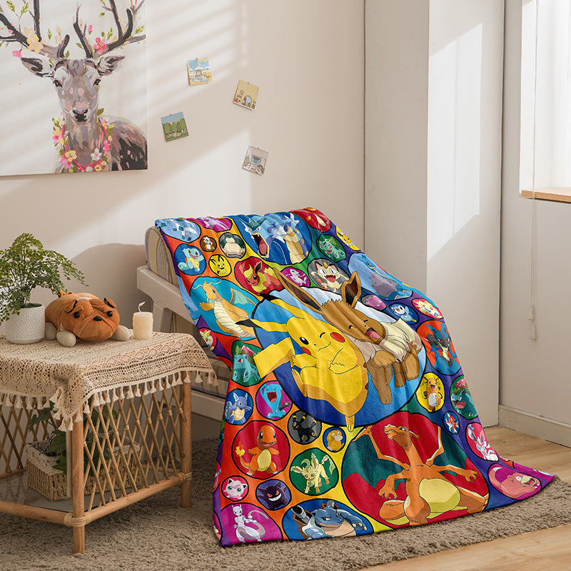 Pikachu Double-Sided Fleece Blanket with Digital Print