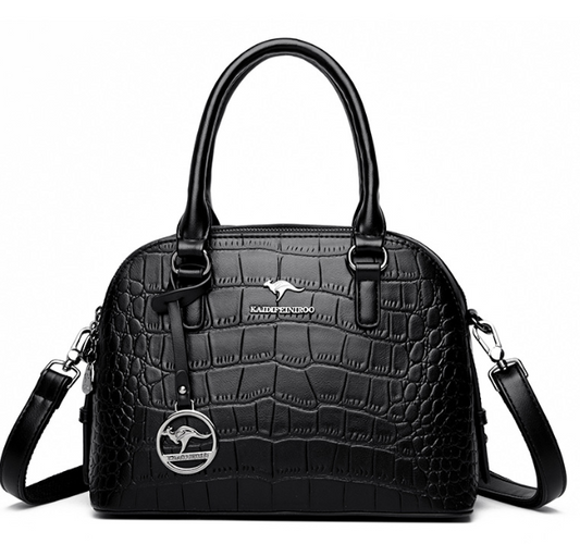 Crocodile Leather Backpack with Dual Straps