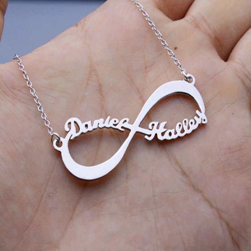 Custom Stainless Steel Inlay Letter Necklace