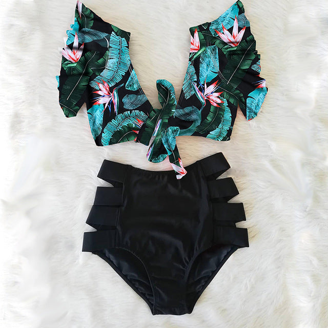 High Waist Red Bikini Set for Women