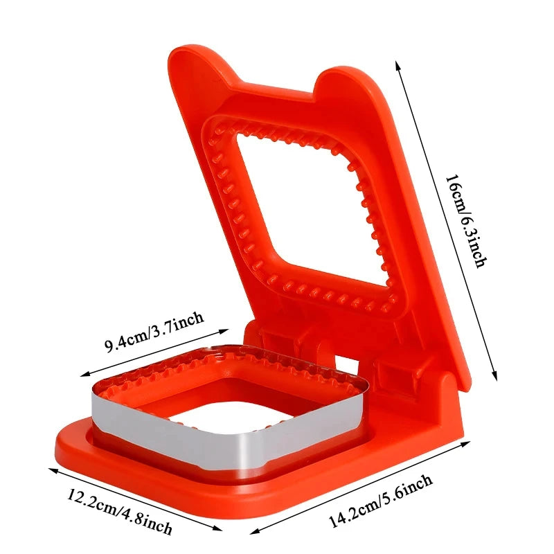 Sandwich Cutter and Sealer Flip Sandwich Cutting Tool for Kids Lunch Stainless Steel Blade Circular Sandwich Bread Toast Mold