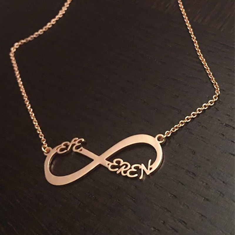 Custom Stainless Steel Inlay Letter Necklace
