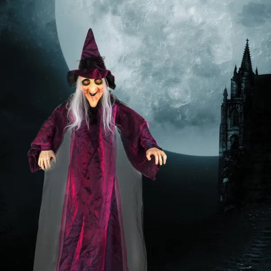 71in Life Size Hanging Witch Talking Halloween Everyday Decoration