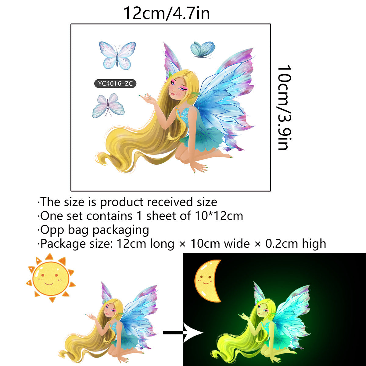 Luminous Flower Fairy Mermaid Butterfly Wall Sticker