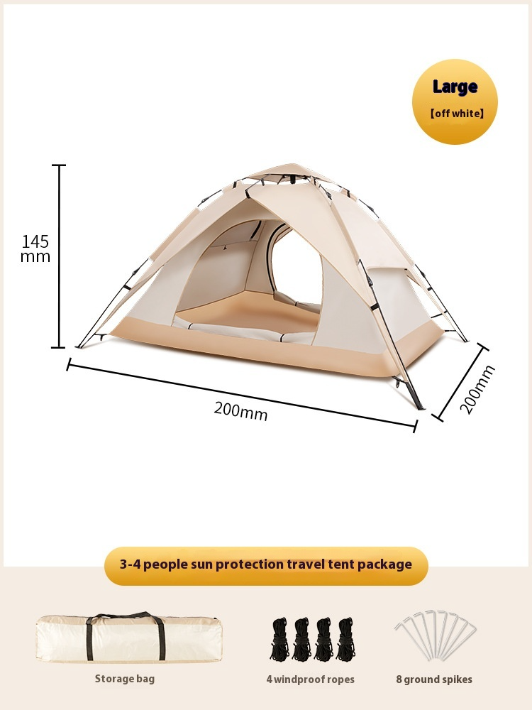 Double-Layer 3–4 Person Camping Tent