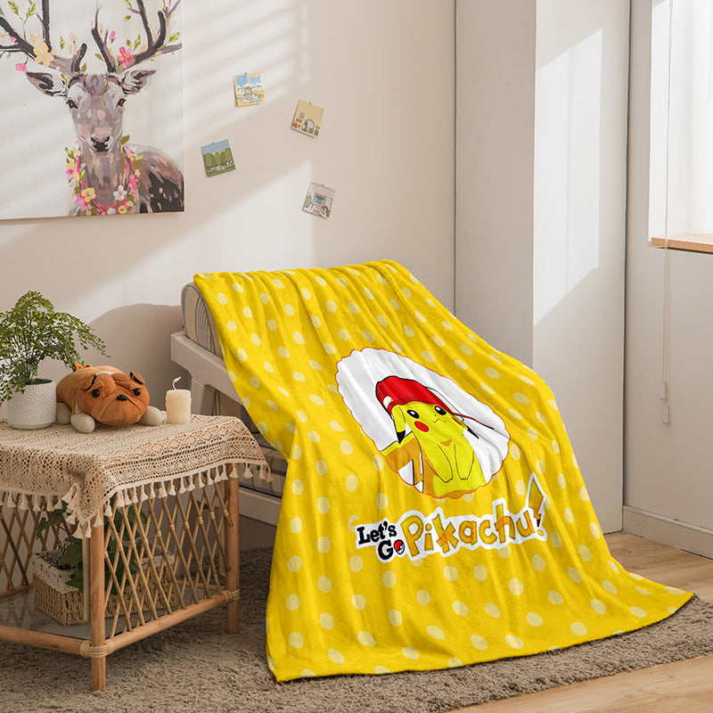 Pikachu Double-Sided Fleece Blanket with Digital Print