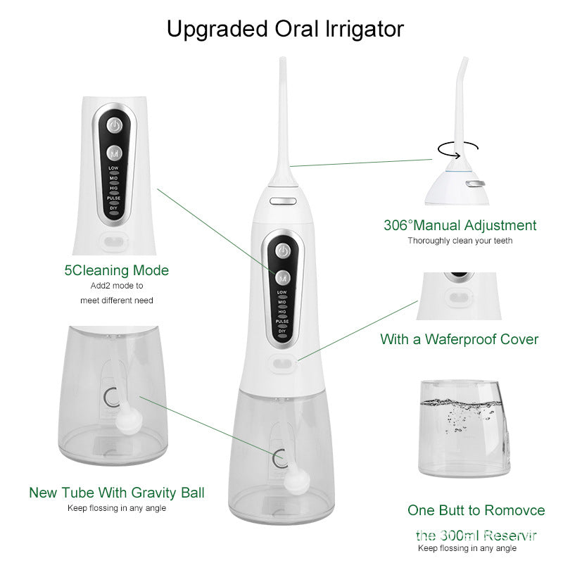 Portable Ultrasonic Water Flosser for Dental Care