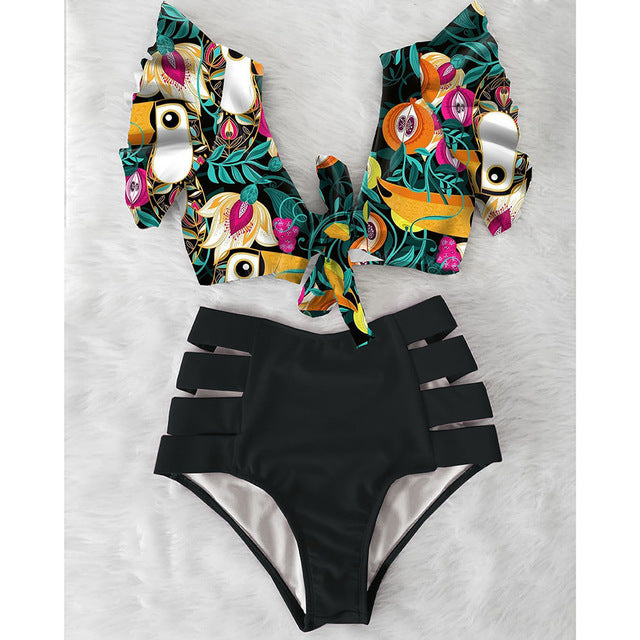 High Waist Red Bikini Set for Women