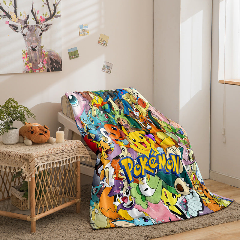 Pikachu Double-Sided Fleece Blanket with Digital Print