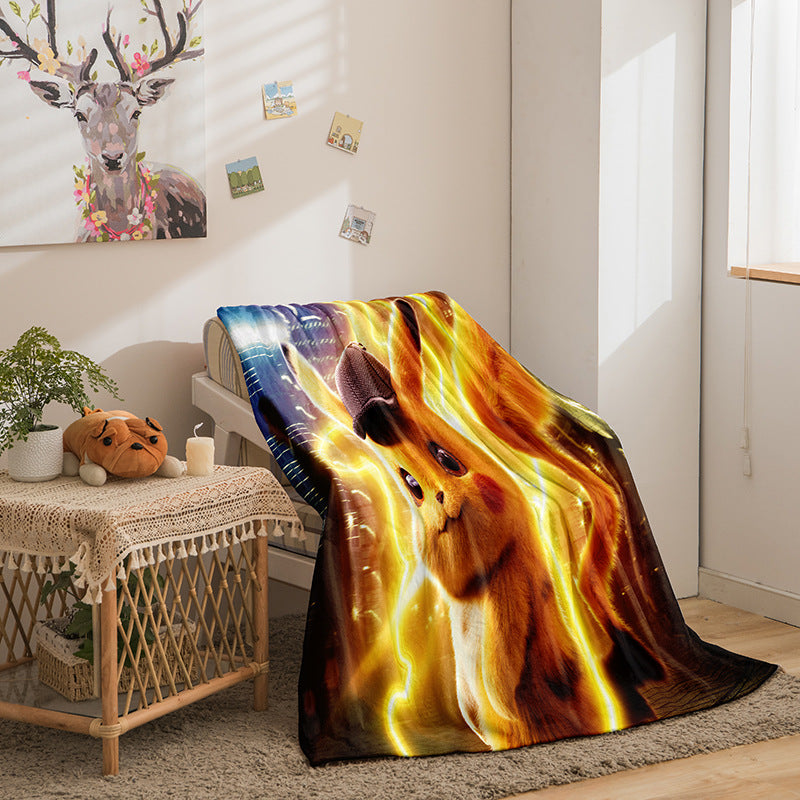 Pikachu Double-Sided Fleece Blanket with Digital Print